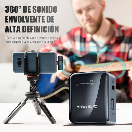 Micrófono Inalámbrico Lavalier Solapa Para iPhone Y Android
