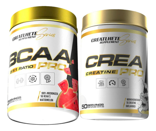 Creatina Pro 50serv + Bcaa 40serv Greatlhete Masa Muscular