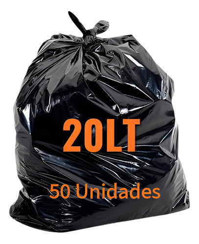 Saco De Lixo Reforçado 20 Litros 50 Unidades Resistente Econ