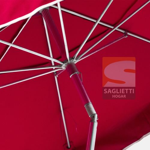 Imagen 6 de 9 de Sombrilla Reforzada 2 Metros Reclinable Lona Aluminio Alumel
