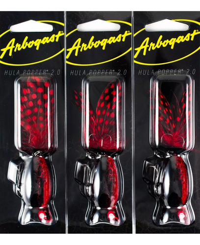 Señuelo Arbogast Hulla Popper 2.0 Tarariras Black Death