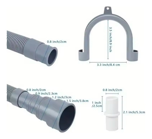 Kit Universal De Manguera De Drenaje Para Lavadora 2.5m