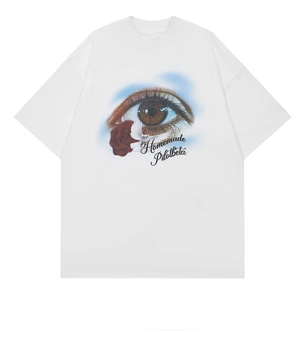 Camiseta De Manga Corta Con Forma De Ojos Redondos Para Homb