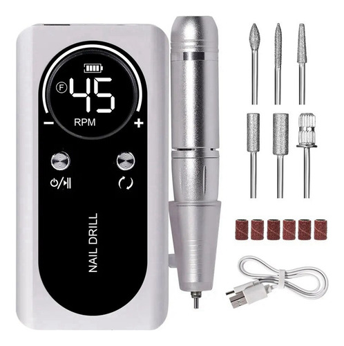 45000rpm Electric Portable Nail Drill Machine Rechargeable L