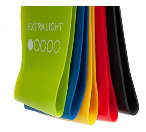 Imagen 3 de 6 de Set Bandas Elasticas Circular 5 Resistencias Latex Kit Gym