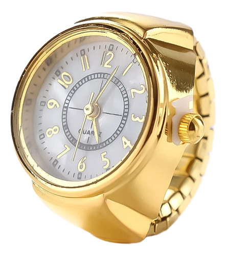 Anillo Reloj Quartz Dorado