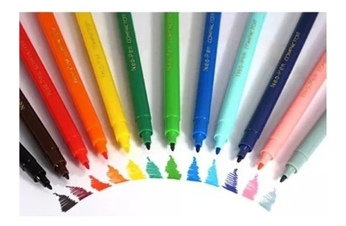 Canetinha Hidrográfica Durável Lavável Compacto Neo Pen 12un