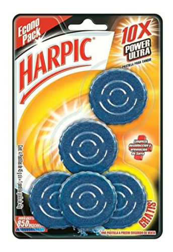 Harpic Pastillas Acuáticas Azules, 5 Piezas