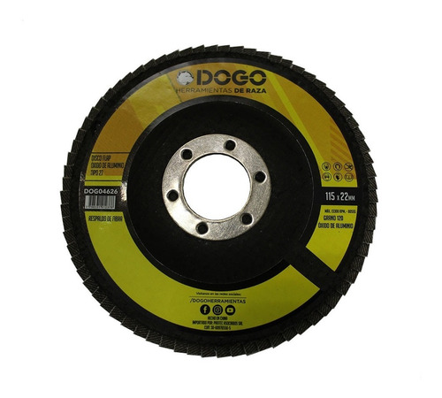 Disco Flap Dogo Oxido De Aluminio 115x22mm Grano 120