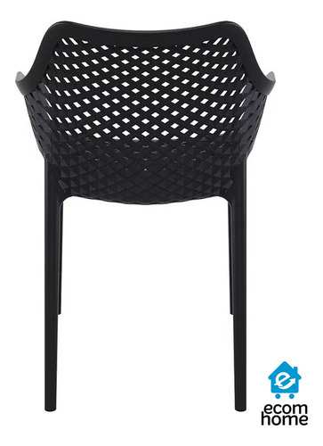 Kit Com 2 Cadeiras Suits Jantar Varanda Área Externa Moderna Cor Preto