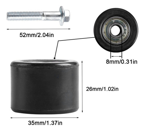 Tensor De Cadena De 8 Mm, 2 Unidades, Guía De Ruedas Desliza