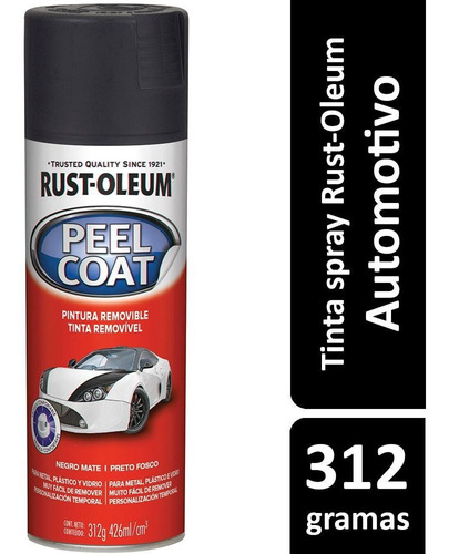 Spray Auto Envelopamento Removível Preto Fosco Rust Oleum