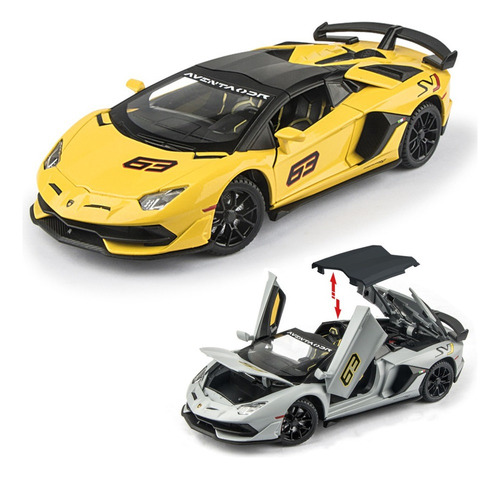 Coche De Metal En Miniatura Lamborghini Aventador Svj63 Road