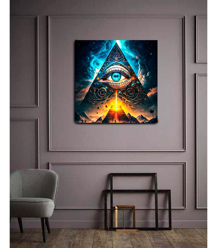 Cuadro Moderno Decorativo Oficina Triángulo Illuminati 50x50