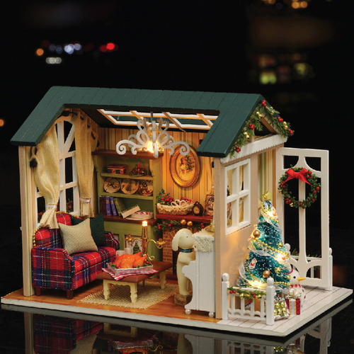 Kit De Casa De Muñecas Diy: Modelo De Casa En Miniatura Auto
