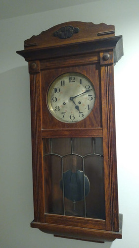 Reloj De Pared Antiguo Marca Junghans, Origen Alemán Marrón Marrón Claro (Usado)