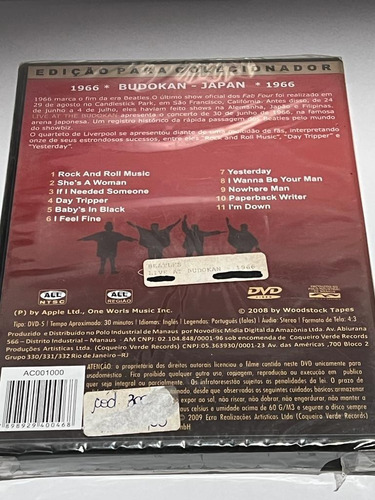 Imagem 4 de 4 de The Beatles : Live At Budokan 1966 - Dvd Lacrado Original
