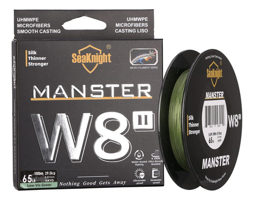 Linea De Pescar Trenzado De 8 Hebras Manster W8 Ii 500 M