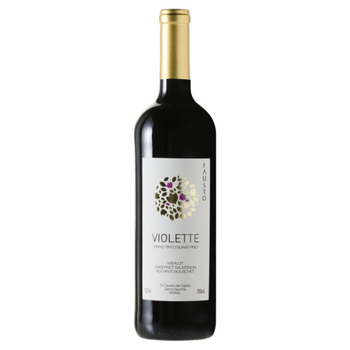 Imagem 1 de 2 de Vinho tinto suave Merlot Pizzato Fausto Violette adega Pizzato Vinhas e Vinhos 750 ml