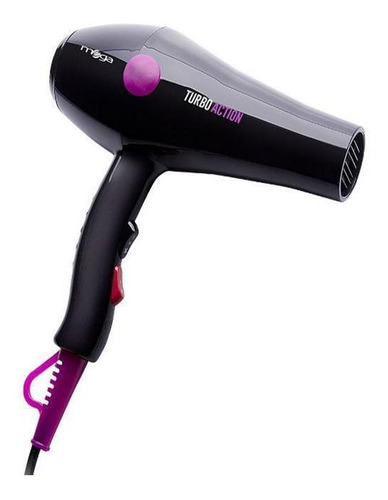 Secador De Cabelo Mega 1800w 127v Preto Turbo Action