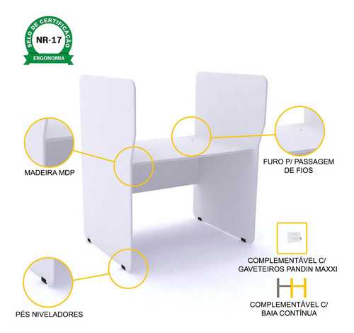 Baia Atendimento Simples Inicial Pandin Maxxi - Branco Branco