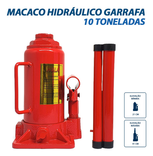 Macaco Hidráulico Garrafa Fox 2012 10 Ton Troca Pneu Rápido