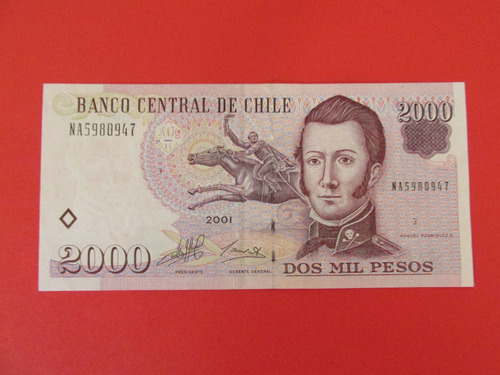  Billete Chile 2.000 Pesos Firmado Massad - Carrasco 2001