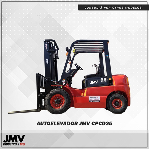 Imagen 1 de 12 de Autoelevador Jmv Cpcd 2500kg Con Desplazador Lateral Nuevo