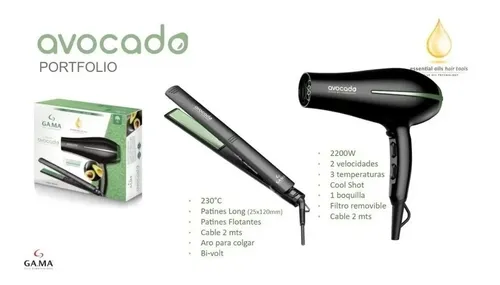 Ga.ma Combo Avocado palta Planchita Y Secador De Pelo Env o gratis