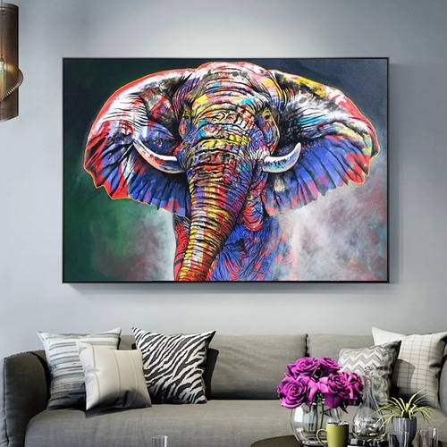 Cuadros Elefante 8 Moderno Ddeco 120x90cm-16k 