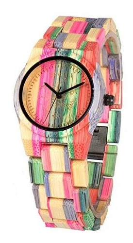 Fanmis Relojes De Madera Para Mujer Casual Colorful Unique B