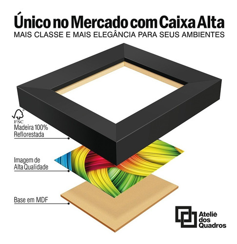 Quadro Decorativo Botânico Folha Quarto Sala Moldura