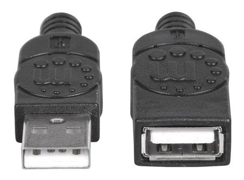 Cable Usb Manhattan Usb 2.0 A Macho A Usb 2.0 A Hembra 1.8m Color Negro