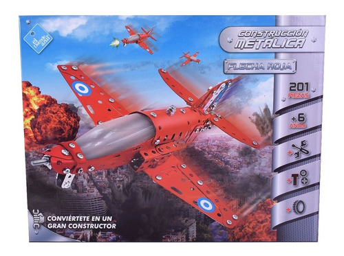 Juego Construcciones Metalicas Avion Flecha Roja Mt3 7699