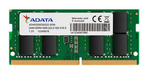 Memoria Ram 32gb 3200 Mhz Adata Color Verde