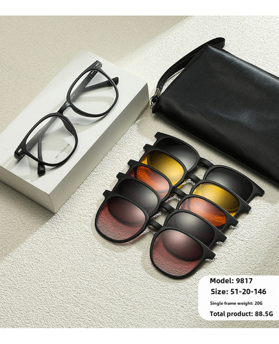 Gafas Multifuncionales De Cinco Clips Con Marco Magnético Tr