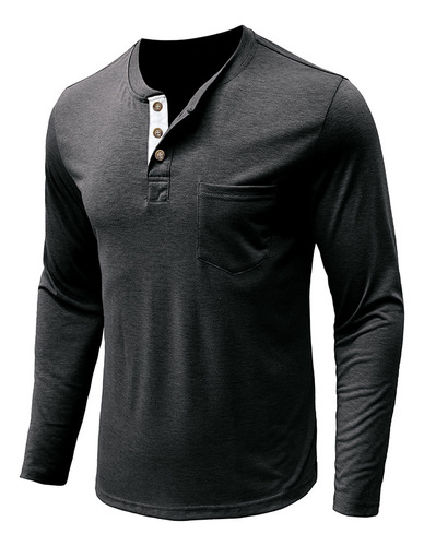 Camiseta Lisa De Manga Larga Con Cuello Redondo Para Uso Dia