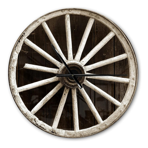 Designq 'sepia Country Wagon Wheel Clock' Reloj De Pared De 