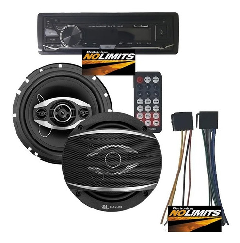 Combo Estereo Auto Bluetooth + Parlantes 6 Pulgadas 60w Rms