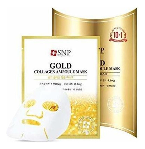 Snp - Colágeno Del Oro Ampolla Anti-aging Coreana Mascarilla