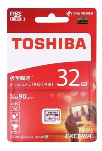 Memoria Micro Sd Toshiba 32gb Sdhc U3 Uhs-1 90 Mb/s - 4k