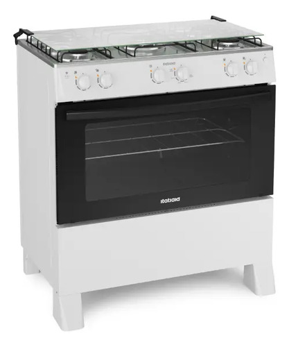 Fogão 5 Bocas a Gás Itatiaia Star com Acendimento Automático e Forno 88L Branco Bivolt