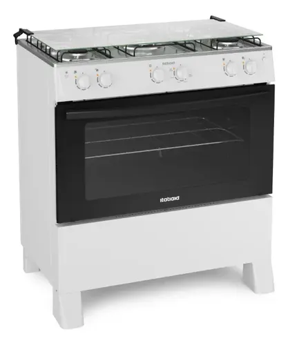 Fogão 5 Bocas a Gás Itatiaia Star com Acendimento Automático e Forno 88L Branco Bivolt