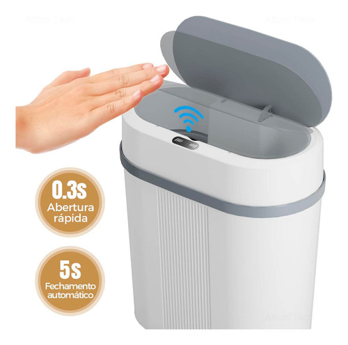 Lixeira Automática Com Sensor 12 Litros