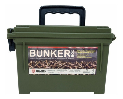 Caixa Bunker Box Militar Caça Tiro Munição Estande Airsoft Cor Verde