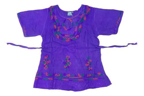 Blusa Camisa Camisola Bordada Viscosa Hindu 0154 Violeta