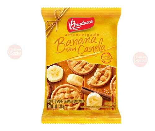 Biscoito Amanteigado Banana Canela Bauducco Sache - 100 U