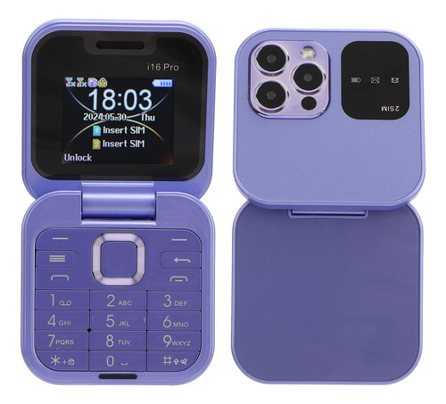 Flip Phone, Mini 2g Flip Cell Phone 2 Tarjeta Sim Teléfono Celular Para Personas Mayores Con Linterna Led, Cámara Trasera Hd, Radio Fm, Lista Negra,