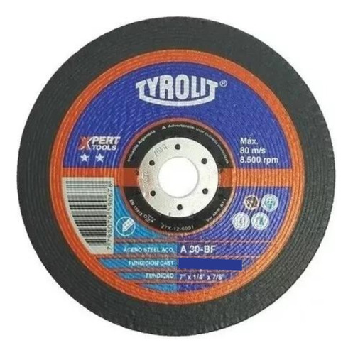 Disco De Corte Tyrolit Xpert Centro Deprimido 180mm X 3mm