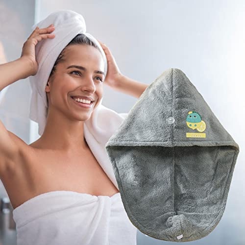 Toalla Para El Cabello Con Botón - Toallas Para Secar El Cab